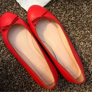 red j crew ballet flats
